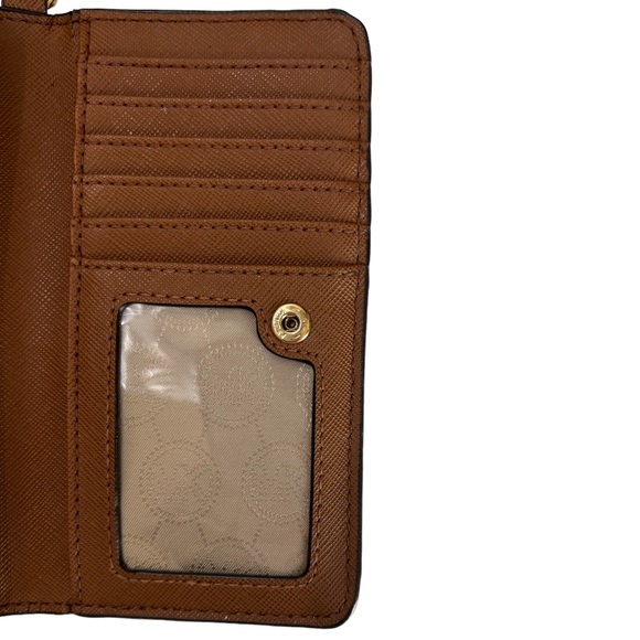 Michael Kors Wristlet Wallet Brown Monogram Pattern Neutral Classic Luxury - Picture 7 of 13